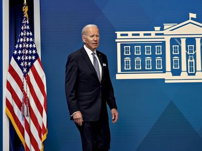 El presidente de EE UU, Joe Biden, durante una conferencia de prensa, este jueves en Washington D.C.