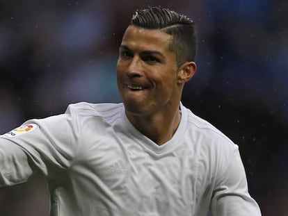 Cristiano celebra un gol en el Bernab&eacute;u