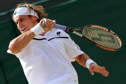 Ferrer, durante el duelo ante el eslovaco Beck.