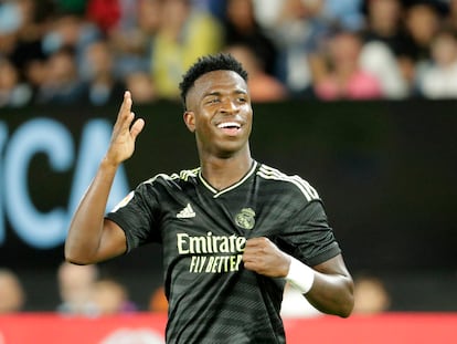 Vinicius celebra su gol ante el Celta en la segunda jornada de Liga.