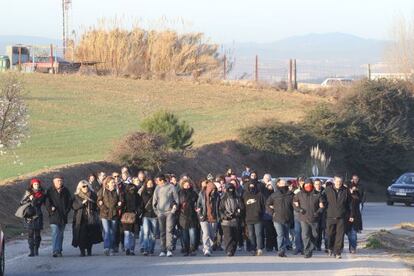 Protesta de funcionarios en la cárcel de Quatre Camins, en la Roca del Vallès.