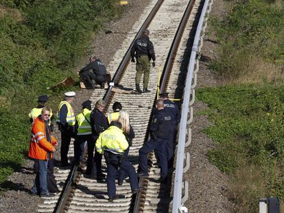Sabotaje en una via de tren alemana