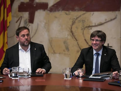 Oriol Junqueras i Carles Puigemont.