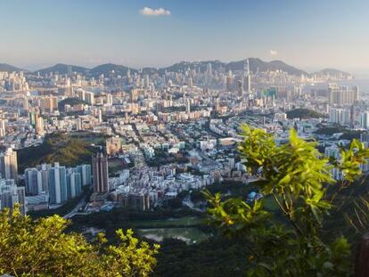 Vistas de Hong Kong desde Lion Rock, en la zona de Kowloon.