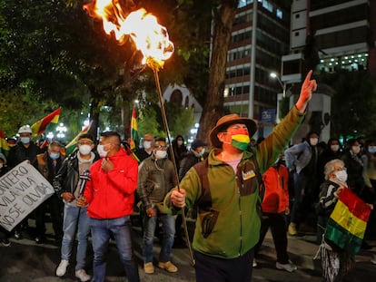 protesta contra el presidente de Bolivia Luis Arce