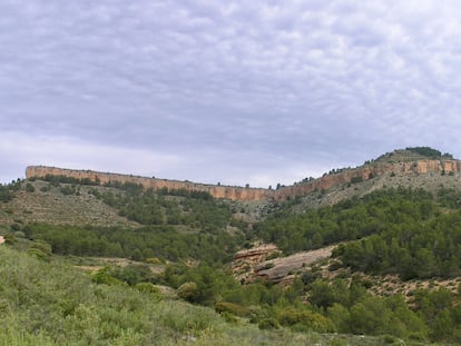 Vista del yacimiento celtibérico de la Muela de Peñalba, en Villastar (Teruel).