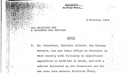 Introdução de um dos documentos do Conselho de Segurança Nacional dos EUA agora desclassificados, que traça um perfil do ex-presidente chileno Salvador Allende.