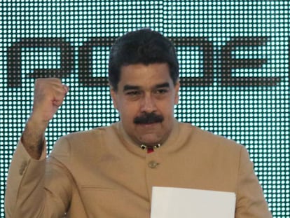 Nicol&aacute;s Maduro, el lunes, en Caracas (Venezuela).