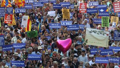 Manifestaci&oacute;n del s&aacute;bado en Barcelona contra el terrorismo.