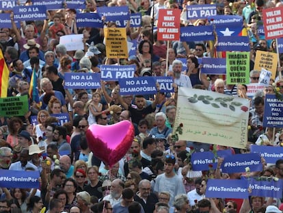 Manifestaci&oacute;n del s&aacute;bado en Barcelona contra el terrorismo.