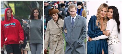 Justin Bieber y Selena Gomez, Meghan Markle y Enrique de Inglaterra, Khloé Kardashian y Kylie Jenner.