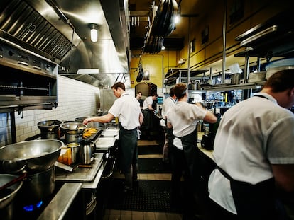 La cocina de un restaurante.