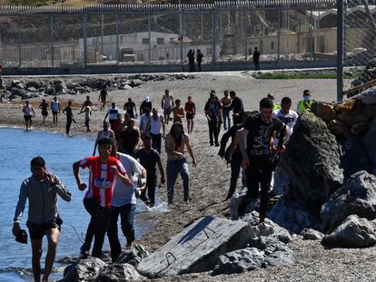 Undocumented migrants in Ceuta.