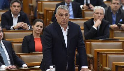 El primer ministro húngaro, Viktor Orbán, en el Parlamento.