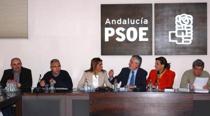 Un momento de la reunión de la ejecutiva que ha celebrado el PSOE.