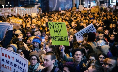 Protesta contra Trump en Nueva York.