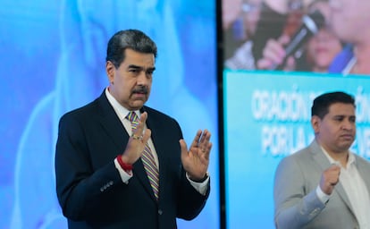 Nicolás Maduro durante un encuentro con pastoras y pastores cristianos en Palacio de Miraflores, en Caracas, Venezuela, el 23 de diciembre 2024.