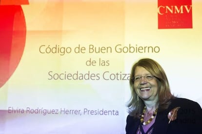 Elvira Rodríguez, presidenta de la CNMV, este martes.