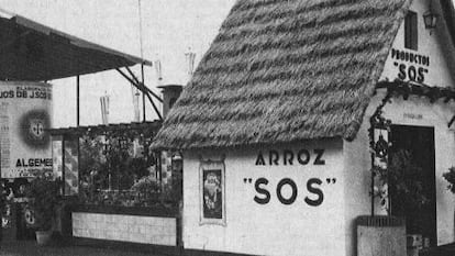 Barraca de Sos en la Feria de Muestras de Barcelona de 1934.
