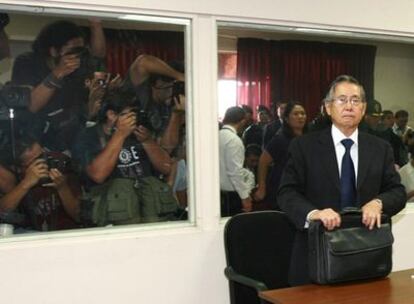 Alberto Fujimori, después de escuchar el veredicto del Tribunal Supremo.