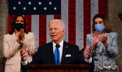 Joe Biden no Capitólio, nesta quarta-feira.