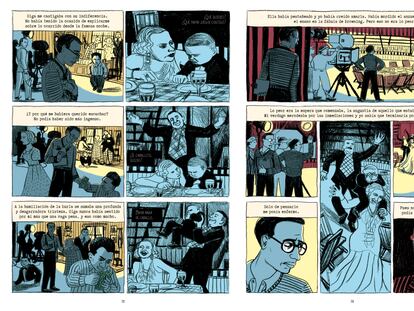 Dos páginas del cómic 'La parada de los freaks' (Aloha! editorial), de Fabrice Colin y Joëlle Jolivet.