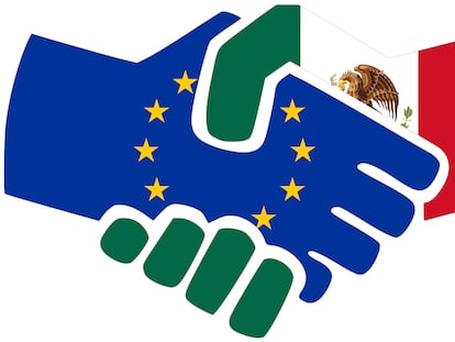 Ilustración sobre un acuerdo México Europa