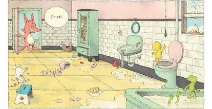 Una viñeta de 'Fox & Chick', de Sergio Ruzzier, publicado en castellano por Liana.