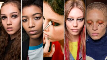 Vuelve el Eyeliner (y no tiene por qué ser cat eye)

Marni (looks 1 y 2), Alberta Ferretti (3), Versace (4) y Frenty x Puma (5) reinventan la manera de trazar la clásica línea negra del ojo: reminesciencias a Blade Runner o la cultura ratchet, todo vale el próximo invierno.