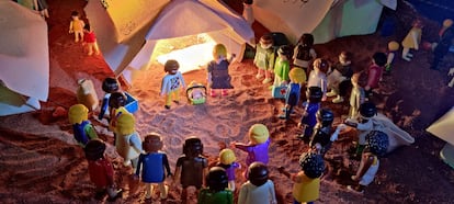 Imagen del pesebre de Playmobil que cada año visibiliza una causa social.