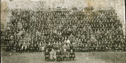 Trabajadores de Orbea en 1913.