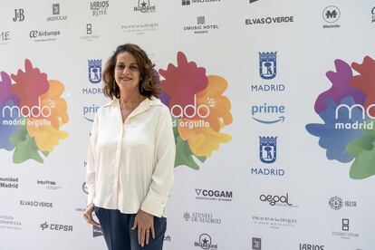 La política Carla Antonelli, que acaba de convertirse en la primera mujer trans en ejercer de senadora en España, durante la presentación del Orgullo de Madrid en el Museo Thyssen-Bornemisza, el día 20.  