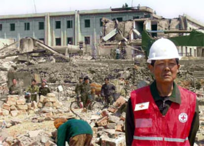 Primeras imágenes de la estación de Riongchon, escenario del lugar de la explosión.