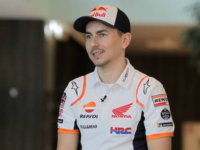 Jorge Lorenzo, en su primera entrevista como piloto del Repsol Honda Team.