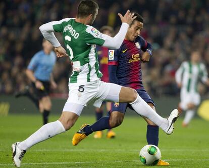 Thiago, momentos antes de marcar el primer gol del partido.