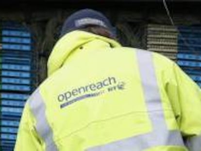 Ingeniero de BT Openreach, en Mánchester (Inglaterra).