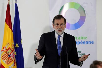 Mariano Rajoy, durant una roda de premsa a Abidjan (Costa d'Ivori).