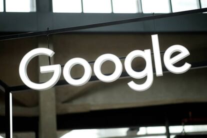 The Google logo is seen at the "Station F" start up campus in Paris, France, February 15, 2018. REUTERS/Benoit Tessier