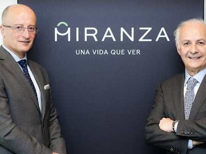 Ramón Berra, director general de Miranza (izquierda) y Borja Corcóstegui, director médico de IMO.
