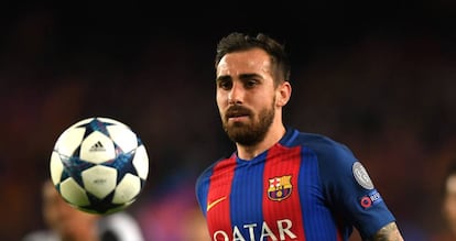 Alcácer, durante el partido ante la Juve.