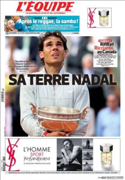 Portada del periódico L'Equipe