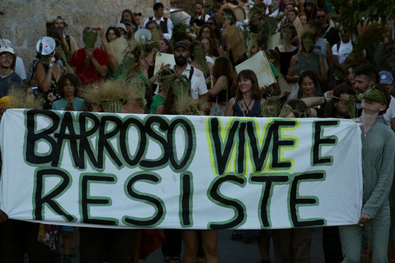 Manifestación contra la mina de litio en Covas do Barroso (Portugal), en agosto de 2024, en una imagen cedida por Carla Gomes.
