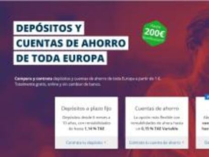 Web del supermercado de depósitos europeo Raisin.