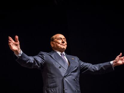 Silvio Berluconi, durante un acto político en Milán.