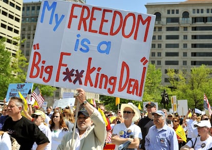 Manifestación del movimiento de extrema derecha Tea Party, en Washington DC en
2010.