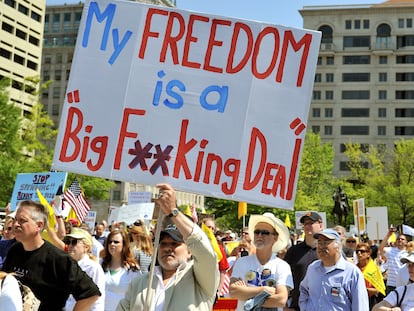 Manifestación del movimiento de extrema derecha Tea Party, en Washington DC en
2010.