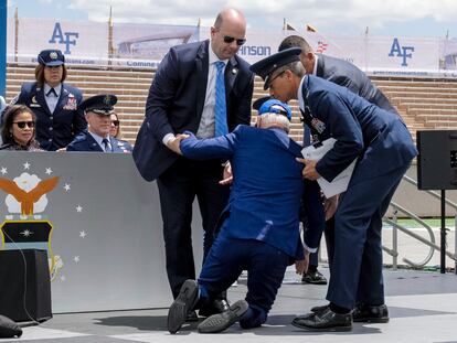 Joe Biden, tras la caída de este jueves.