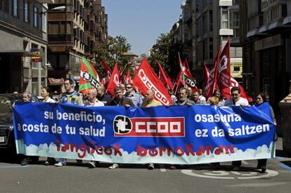 Manifestación de CC OO en favor de la salud laboral