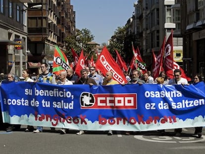 Manifestación de CC OO en favor de la salud laboral