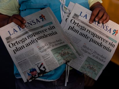 Portada de 'La Prensa' de Nicaragua sobre la falta de respuesta de Ortega a la pandemia.